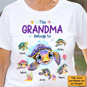 Personalized Turtle Grandma And Kids T-Shirt - Mother's Day Gift