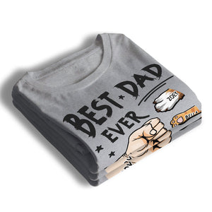 The Best Dad Ever & Fur Baby - Dog & Cat Personalized Custom Unisex T-shirt - Father's Day, Gift For Pet Owners, Pet Lovers
