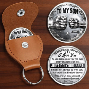 Custom Pocket Hug - Personalized Keychain Birthday Gifts For Son - You Are Stronger Than You Think