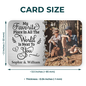 Custom Photo My Heart Is Wherever You Are - Couple Personalized Custom Aluminum Wallet Card - Gift For Husband Wife, Anniversary