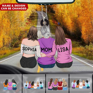 Personalized Mother & Daughter Sitting Together Acrylic Hanging Ornament