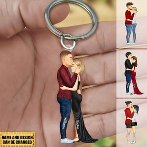 Personalized Hugging Couple Keychain - Gift For Couple