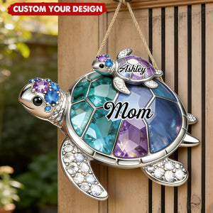 Personalized Grandma/Mom Turtle Wood Sign- Gift For Mom and Grandma