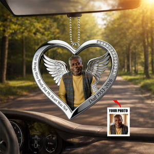 Our Wings Were Ready But My Heart Was Not - Personalized Memorial Shaped Car Ornament