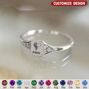I Will Carry You With Me Until I See You Again - Personalized Memorial Birthstone Ring