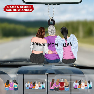 Personalized Mother & Daughter Sitting Together Acrylic Hanging Ornament