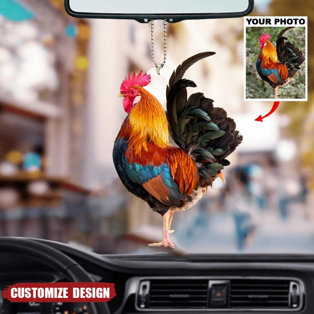 Personalized Cock/Rooster/Hen/Chicken Upload Photo Hanging Ornament