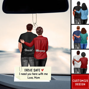 Mom&Son I Need You Here - Personalized Acrylic Car Ornament