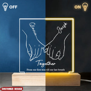 I Love You Forever & Always - Couple Personalized Custom Square Shaped Acrylic LED Light - Gift For Husband Wife, Anniversary