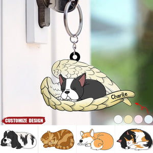 Angel Pet - Memorial Gift For Dog Lover, Cat Lover - Personalized Acrylic Keychain