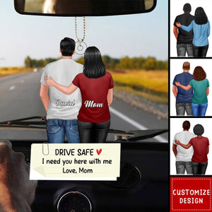 Mom&Son I Need You Here - Personalized Acrylic Car Ornament