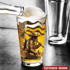 Proud Firefighter - Personalized Firefighter Beer Glass