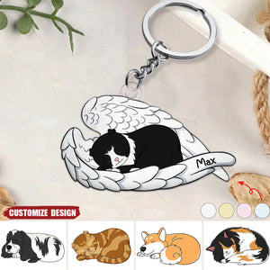 Angel Pet - Memorial Gift For Dog Lover, Cat Lover - Personalized Acrylic Keychain