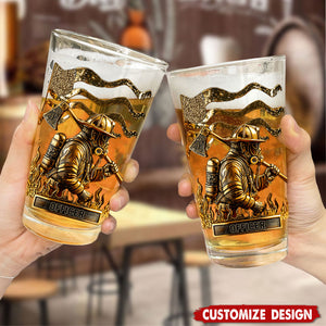 Proud Firefighter - Personalized Firefighter Beer Glass