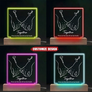 I Love You Forever & Always - Couple Personalized Custom Square Shaped Acrylic LED Light - Gift For Husband Wife, Anniversary