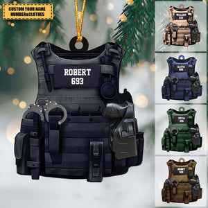 Personalized Police Christmas / Car Ornament Police Bulletproof Custom Shaped Acrylic Christmas / Car Ornament