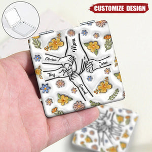 Personalized Square Compact Mirror - Gift For Mom, Grandma