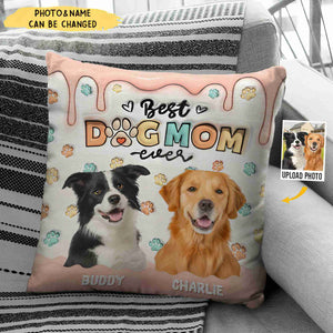 Custom Photo My Best Friend Has Four Paws- Dog & Cat Personalized 3D Inflated Effect Printed Pillow - Gift For Pet Owners, Pet Lovers