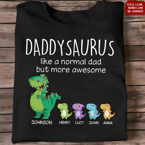 Happy Father's Day-Grandpasaurus/Dadsaurus With Little Kids Personalized T-Shirt
