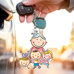 Gift For Grandma-Personalized Acrylic Keychain