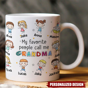 Personalized My Favorite People Call Me Grandma/Mom Mug
