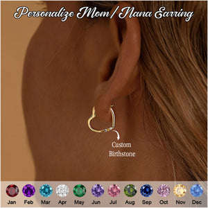 Personalized Birthstone Heart Earrings-Mother's Day Gift Idea
