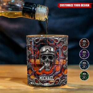 Ride Or Die - Personalized Biker Whiskey Glass