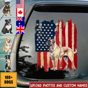 Personalized dog country flag printed decal - gift for dog lovers