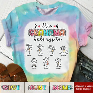 This Grandma Belongs To Personalized 3D T-shirt