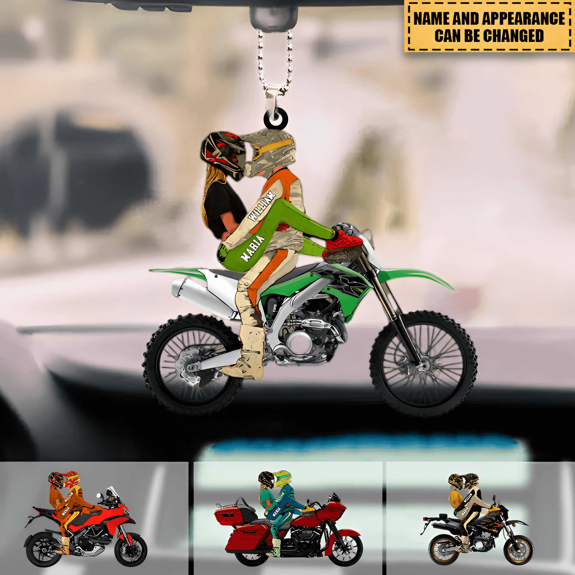 Personalized Motorcycle Couple Hanging Ornament - Gifts for Couples