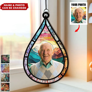 Memorial Family Gift Teardrop - Personalized Window Hanging Suncatcher Photo Ornament