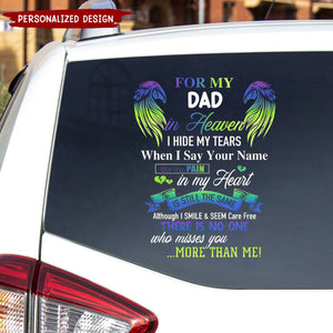 For my mom/Dad in heaven - Thank you for the memories Personalized Sticker/Decal - Memorial Gift Idea For Family Member