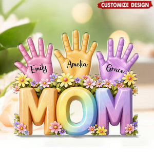 Personalized Hand Print Acrylic Plaque -Gift For Mom Wife