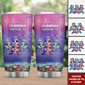 This Grandma belongs to Colorful Turtle Personalized Tumbler