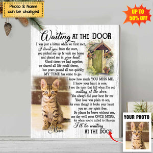 Waiting At The Door - Personalized Photo Dog/Cat Memorial Poster, Gifts For Pet Owners
