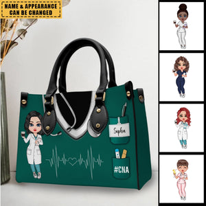 Nurse Life Pretty Doll Nurse Personalized Leather Handbag