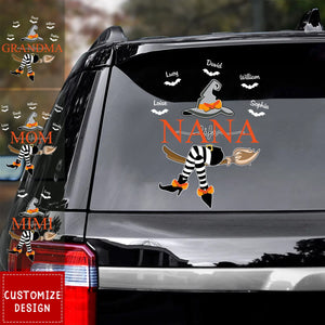 Grandma Life Witch On Broom Personalized Decal