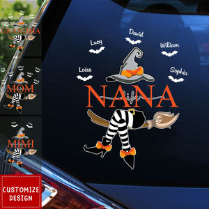 Grandma Life Witch On Broom Personalized Decal