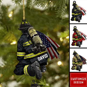 Personalized Firefighter Christmas Acrylic Ornament - 2024 New Release