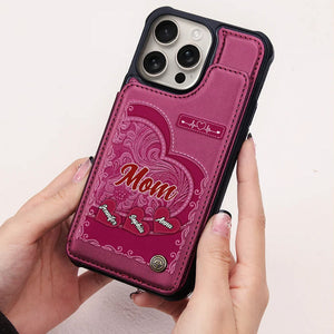 Grandma's Mom's Little Sweethearts - Personalized Leather Flip Wallet Phone Case