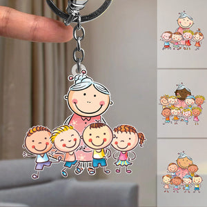 Gift For Grandma-Personalized Acrylic Keychain