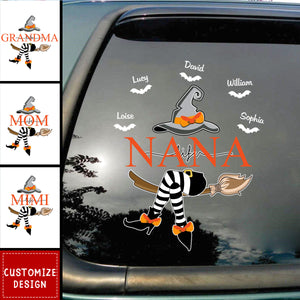 Grandma Life Witch On Broom Personalized Decal