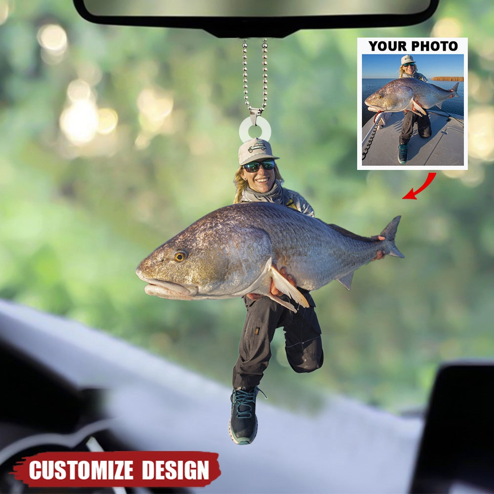 Personalized Fishing Upload Photo Acrylic Hanging Ornament