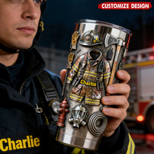 Proud Firefighter - Personalized Firefighter Tumbler