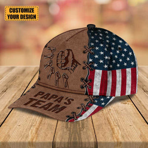 Daddy/Papa & Kids, Together We're A Team - Personalized Cap