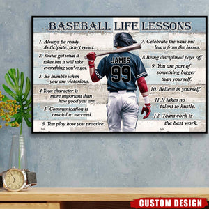 Baseball Life Lessons -Personalized Poster, Gift For Baseball Lover