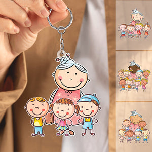 Gift For Grandma-Personalized Acrylic Keychain