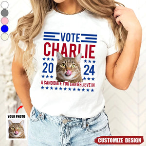 Personalized Photo Presidential Election 2024 in United States Vote 2024 A Candidate You Can Believe In T-shirt
