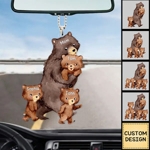 Grandma/Mama Bear With Little Kids - Personalized Acrylic Ornament - Gift For Mom, Grandma