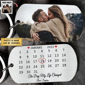 The Day My Life Changed - Personalized Stainless Keychain - Gift For Couples
